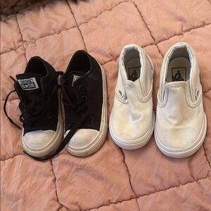 Converse and Vans Kids Black and White Sneakers